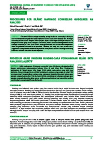 Prosedur Garis Panduan Runding-cara Perkahwinan Islām: Satu Analisis ...